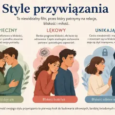 Lękowy styl przywiązania: pragniesz bliskości, ale boisz się odrzucenia. Ilustracja pokazuje parę, gdzie kobieta czuje niepokój.