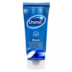 Nawilżający żel intymny Unimil Pure. Czy lubrykant jest jadalny? Ten produkt jest bezpieczny do stosowania z prezerwatywami.